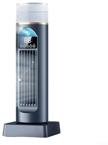 Ventilateur de climatisation mobile avec contrôle de 6 vitesses et humidificateur pour une atmosphère relaxante à la maison (noir)