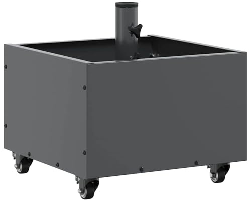 Gecheer Durable Steel Parasol Base with Planter - Modern Design, Weatherproof, 360° Rotation, Anthracite Model42010368