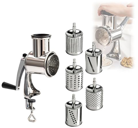 Herramienta de cocina molinillo de nueces, trituradoras de quesos y rebanador de ajo, incluye ventosa resistente, base de succión fuerte, rebanador manual para procesar quesos, ajo, verduras, de