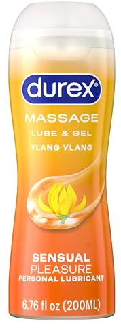 Durex Water Based Lube, Touch & Play Personal Lubricant with Ylang Ylang, Lube for Women & Men, 6.76 fl oz