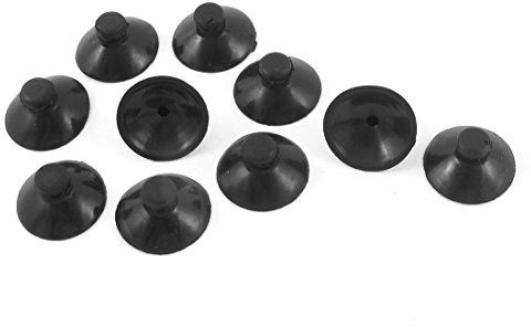 sourcing map Aquarium Saugnapf Schwarz 10 STK Für Luftschläuche Kunststoff | Durchmesser 2cm, Gewicht 8g, Langlebig, Geeignet Für Standardschlauch