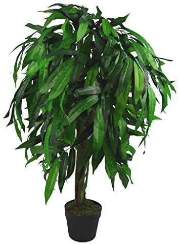 Leaf Design UK XL Kunstpflanze Mangobaum, 100 cm hoch, Schwarz