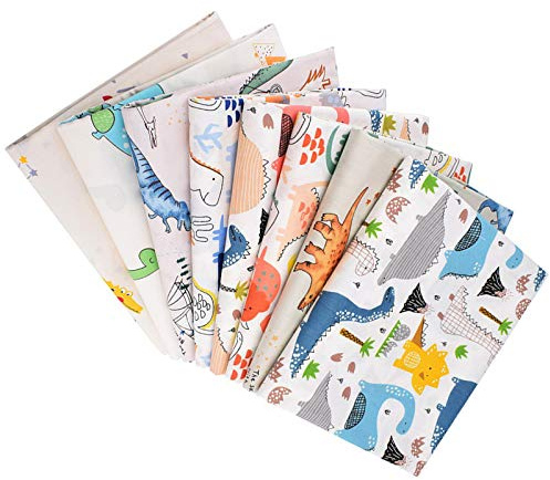 Baumwoll-Stoffbündel, Patchwork, 7 Stück, 50 x 40 cm, Fat Squares Nähen, Patchwork, verschiedene Muster, Tücher, DIY, Scrapbooking, Kunsthandwerk (Dinosaurier, 50 x 40 cm)