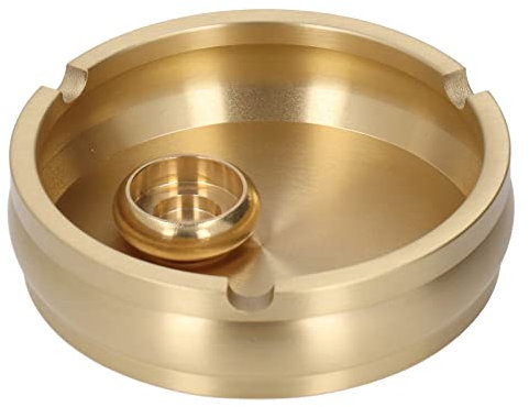 Hztyyier askfat i mässing, handgjord modern stil stor askkopp i mässing bärbart askfat med ett litet askfat för hemmakontor utomhus