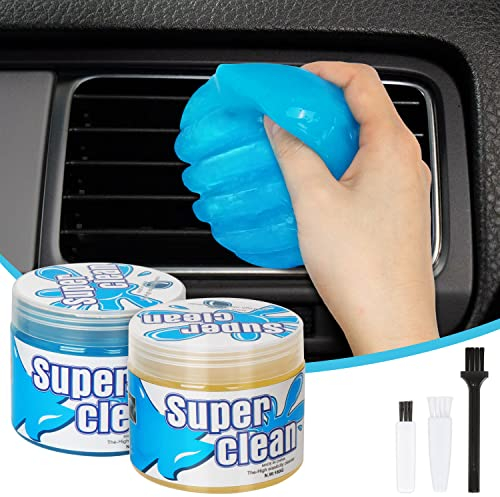 Uktunu Auto Reinigungsgel für den Innenraum 2 Stück Tastatur Reinigungsgel Mit 3 Reinigungsbürsten, Universeller Staubreiniger Schleim Reiniger Tastatur Reiniger für Auto, Computer, Drucker, Kameras