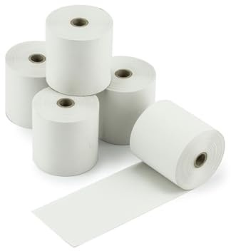 POKORNYS – 50 Thermorollen 57x45x12mm für EC Cash Geräte & Bondrucker I Blanko I BPA-frei I Thermo Papier für Thermodrucker (Breite 57mm x Länge 25m x Innen ⌀ 12mm x Außen ⌀ 45mm)