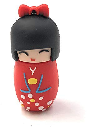 Onwomania Muñeco Geishja Matrojschka Rojo Divertido lápiz USB 64 GB USB 2.0 Soporte de Datos de lápiz de Memoria