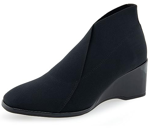 Aerosoles ANINI Ankle Boot Wedge, Black Elastic, 7.5M