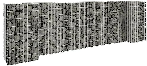 YITHOPI Retaining Wall Gabion Mesh Clôture Gabions Grillage métallique Clôture de jardin en forme de H Panier de plantation en fil d'acier 260 x 40 x 80 cm