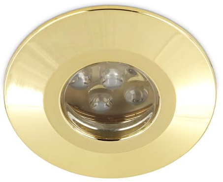 Kwazar Luminaire Spot encastrable LED 230V 0,5W IP65 Salle de bain Spots encastrables Spots de plafond 6000K blanc froid Spots LED encastrables pour salle de bain cuisine salon WEZYR (Or)