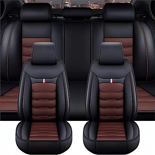 Autositzbezüge Full Set für Skoda Superb II (Typ 3T) 2013 2014 2015, Wasserdichtes Autositzbezüge, Universell Sitzbezug Auto Sitzschoner,Black-Coffee