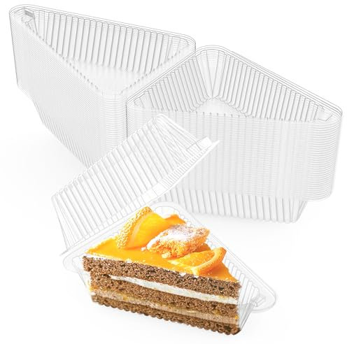 Goiio 400 contenitori in plastica per fette di torta, coperchio incernierato da 12,7 cm, per casa, panetteria e bar