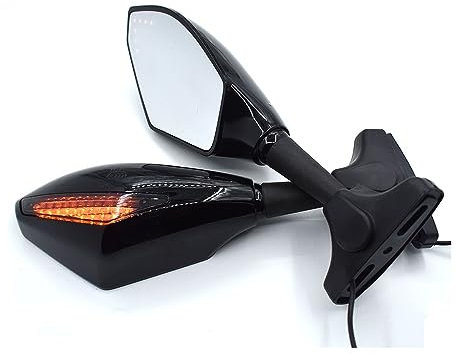 KSHSAA Für Ducati 1199 Superleggera 848 1098 1098R 1098S 1199 1198 1198S 1199 899 1299 Universal Motorrad Rückspiegel Mit Blinker Spiegel (Farbe : Schwarz)