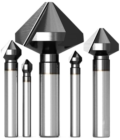 Fasenfräser 1 Flöte/3 Flöten 90 Grad Fase 6,3 mm-50 mm M35 Kobalt TiAlN beschichteter Senker Bit Metallentgratungsfräswerkzeug(20.5MM_1 FLUTE)