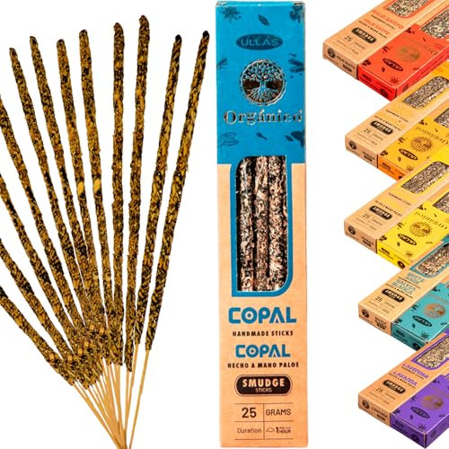 Incienso Copal Natural Artesanal sin Tóxicos – Varillas Ecológicas para Meditación, Limpieza Energética y Aromaterapia – Larga Duración – Ullas