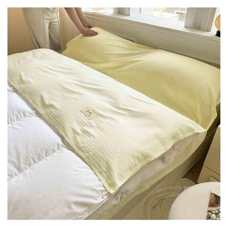 Sacco Lenzuolo Sacco a Pelo da Viaggio in Cotone Sacco Lenzuolo Singolo Matrimoniale Pronto Letto Lenzuola da Campeggio Camper Trekking Hotel(Yellow,120x210cm-47x82)