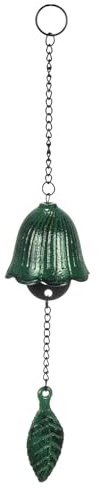 M METERXITY 1-Pack Japanische Windspiele, Tempelglocke Vintage Windspiel Metall Windglocke Japanische Windspiele für Draußen/Garten/Terrasse, Blatt Windspiel [Grün]
