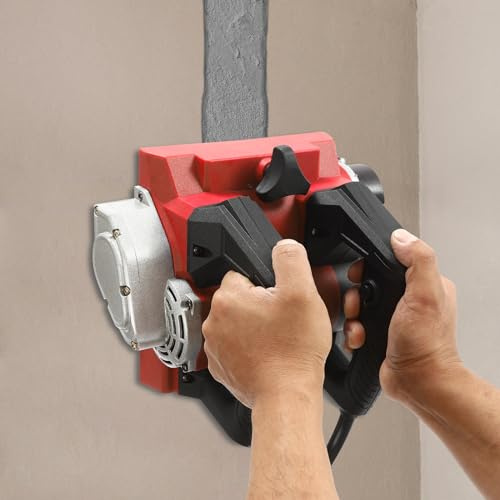 Fresa elettrica per calcestruzzo da 1300 W, fresatrice da parete portatile, fresatrice per pulizia a parete, per palare stucco, intonaco, colore/cemento, con cassetta degli attrezzi, 1000 – 4000