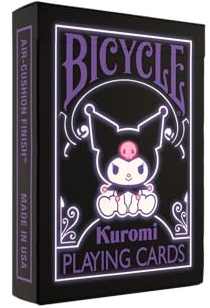 Cykel Kuromi Sanrio spelkort, svart, rosa och lila, 1 däck