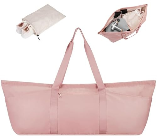Women's Sports Bag, Yoga Bag for Mats and Accessories, Large Gym Bag Men, Yoga Mat Bag with Shoe Compartment & Wet Compartment, Adjustable Shoulder Strap, Fitness Bag for Pilates, Travel, Training