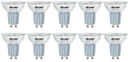 DiCUNO LED GU10 Lampe, 5W ersetzt 50W, Kaltweiß 5000K, 600lm, 10er Pack | MR16 LED Spot, 40° Abstrahlwinkel, kein Flackern, nicht dimmbar, für Einbauleuchten, Einbaustrahler, Deckenstrahler, Vitrinen