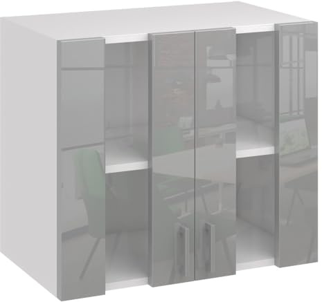 roe furniture Küchenhängeschrank G80 2DS1 – Küchenoberschrank mit 2 Türen & 2 Regalfächern – Wandschrank für Küche, 80×60×31,6 cm – Hängeschrank aus Holzwerkstoff, melaminbeschichtet, Wandmontage