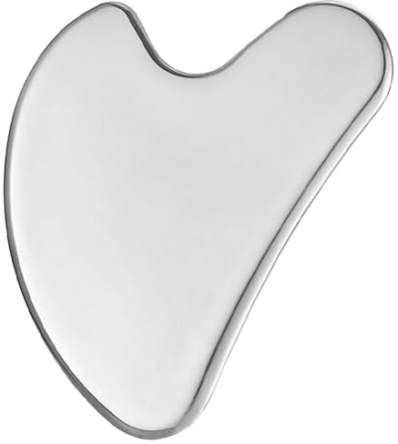 Hoement Herzförmiges Gua Sha Gesichtsmassagegerät aus Edelstahl Kleines Gesichtsmassage Tool mit Glatten Kanten für Empfindliche Haut Langlebig und Handlich Geeignet für Gesichts und