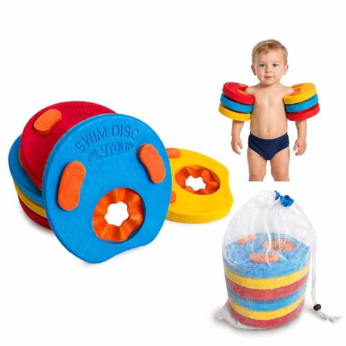 MENZZA® Manguitos Delphin para Piscina Bebe + Bolsa Transporte Secado Rapido I 6 PCS I Flotador Bebe Evita Rozaduras I Flotadores De Piscina Ideales para Natacion I Juguetes Piscina Bebe 2 años.