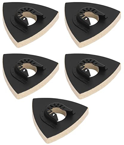 5 pezzi di tampone di lana per la lucidatura con base in acciaio legato, tampone di feltro triangolare per utensile oscillante, lucidatura a superficie fine per acciaio inossidabil