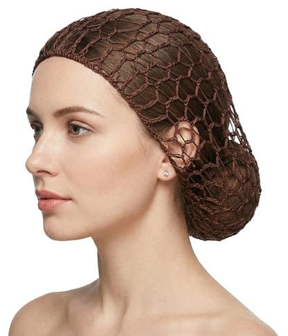BDEPSTR 1 Piezas Red de Malla para el Pelo en Rayón | Gorro de Dormir Suave y Grande | Accesorio de Cabello para Mujeres y Niñas (Color Marrón)