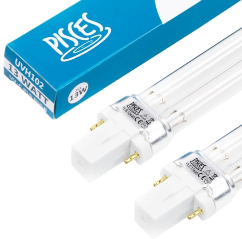 Pisces Twin Pack 13w Watt (G23) Replacement UV PLS Pond Bulb Spare 186mm UVC Lamp for Hozelock Easyclear 9000