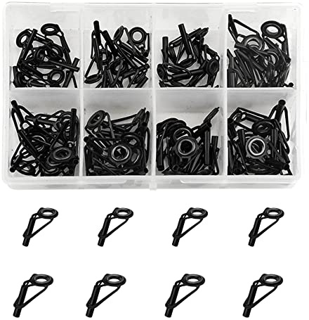 WMYCONGCONG 80 Stück Angelrutenführungen Angelrutenteile Spitze Reparatur DIY Set Keramik Angelruten Reparaturset 10 Größen
