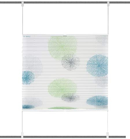 Clever-Kauf-24 GmbH Klemmfix Plissee Rawlins grün blau | Up an Down | 8 Verschiedene Größen | (BxH 70x130cm)