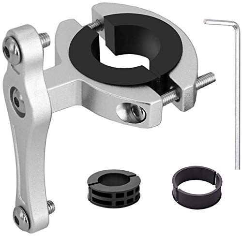 HONZUEN Aluminum Road Bike Bottles Cage Mount Adapter,Bilateral Fixation MTB Water Bottle Cage Clamp Mount Bicycle Bottle Holder Bracket,Easy to Install on Handlebar Seat Post for Baby Stroller Silver