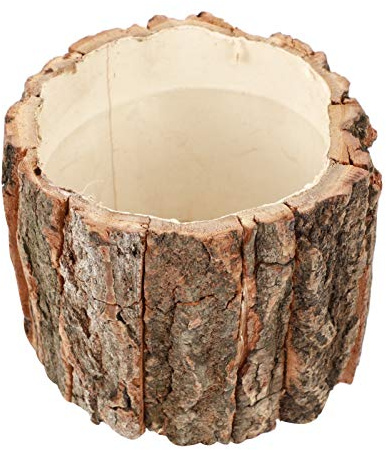 BESTonZON Sukkulenten Topf Baumstumpf Blumenarrangement Holz Blumentopf Blumenvase Blumentöpfe Tischvase Landhausstil 9x8x8cm Kleine Größe Baumstamm Übertöpfe Desktop Balkon Garten Dekoration