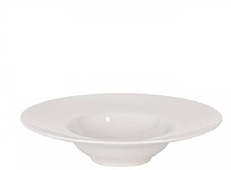 Tradineur - Plato de cerámica hondo para risotto, modelo Bari, vajilla para tapas, pinchos y postres, cocina, hogar, hostelería (Color Marfil - Ø 25 cm)