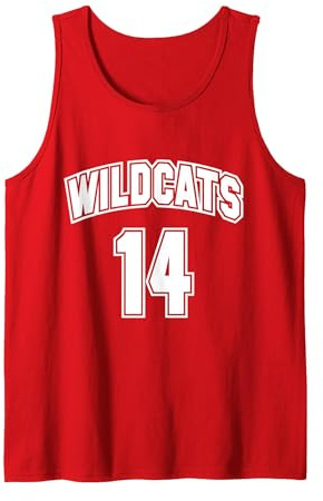 Wildcats 14 T-Shirt en Jersey Débardeur, Homme, Rouge, M
