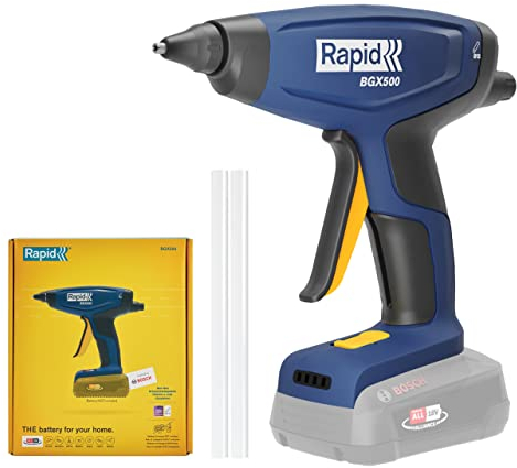 Rapid BGX500 Akku-Heißklebepistole 18V – Kabellose Klebepistole mit regulierbarem Klebstofffluss und LED-Wärmeanzeige – Kompatibel mit POWER FOR ALL Akku – Ohne Akku und Ladegerät
