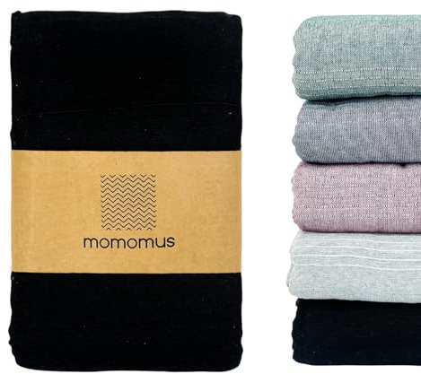 MOMOMUS Copriletto Leggero Multiuso - Sottile, Pratico, Confortevole - Ideale come Copri Letto, Telo Copridivano e Telo Copritutto per Arredo, Divano e Poltrona - Nero, 230 x 260 cm