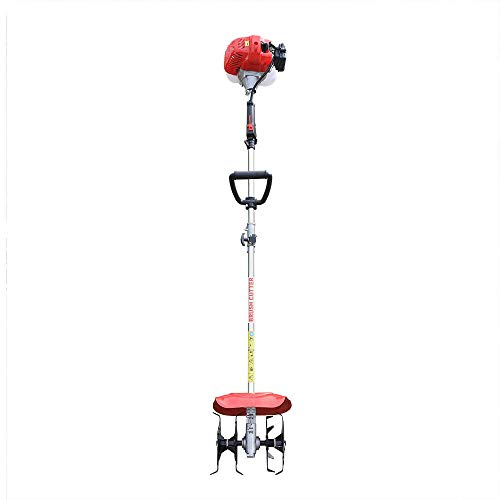 Mini cultivador, 42.7 cc 2 tiempos cultivador de mano cultivador de jardín refrigerado por aire motor de jardín granja cultivador para escarificar el suelo eliminar malas hierbas