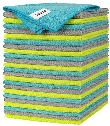 FIXSMITH Microfibre Cleaning Cloth - Pack of 24, Multi-Functional Cleaning Towels, Size: 12 x 16 in, Highly Absorbent Cleaning Rags, Lint-Free, Streak-Free Cleaning Cloths for Car Kitchen Home Office