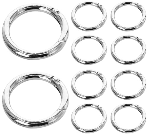 10 Stück Runde Karabiner, 39mm Karabiner Ring, Zinklegierung Runde Karabiner Ring, für Schlüsselanhänger, Tasche, Schmuck, DIY Handwerk Machen