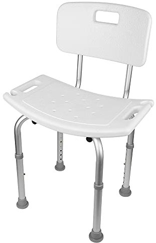 Tabouret de Salle de Bains,Siège de Bain de sécurité antidérapant pour Adulte,Tabouret Baignoire Antidérapant et Réglable,Aide à la Douche,avec Dossier (H70-83.5cm)