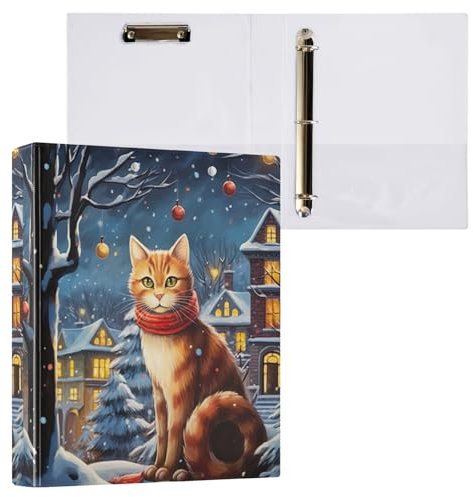 3-Ringbuch Katze im Winter, 3,8 cm, für 200 Blatt Ordner für Papier