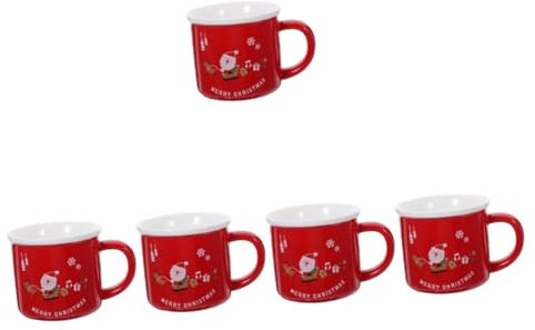 PRETYZOOM 5st Weihnachtstasse Weihnachtsbecher Weihnachtswasserbecher Schneemann-becher Süße Tassen Für Frauen Urlaub Kaffeetassen Becher Mit Heißer Schokolade Große Tassen Keramik