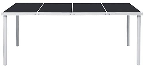 HETFTJN Multifunktionstisch Gartentische Stehtisch Outdoor Bistrotisch Outdoor - Garten-Esstisch 190 x 90 x 74 cm Schwarz für Garten Balkon Terrasse Innenhof
