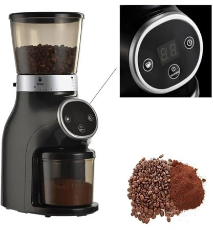 ZQJYMXY Moulin à café électrique, Moulin à café avec Panneau de Commande numérique à LED, 31 réglages de mouture de précision, mouture chronométrée, cafetière à Moulin intégré, 1 à 14 Tasses