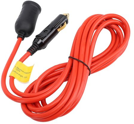 Heavy Duty 12V 24V Cigarette Lighter Extension Cord 11.8FT 18AWG 100W 10A Male Plug to Female Socket for Car Tire Pump Fridge, Auto DC Power Plug Connector