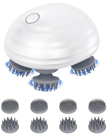 Ankilo Elektrisches kabelloses Kopfhautmassagegerät, IPX7 wasserdichtes tragbares Kopfkratzer Massagegerät mit Kneten 96 Knoten, 5 Knetmodi, für Haarwachstum und Stressentspannung, Geschenke für