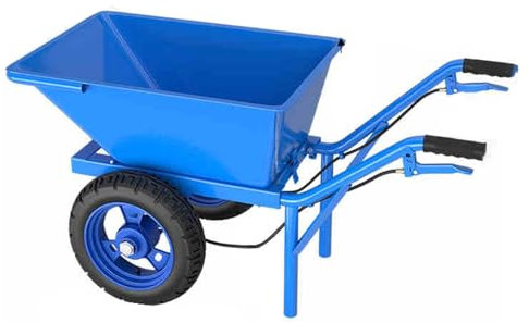 GUAWJRZDP Carretilla De Obra, Carretilla De Jardín, Carretilla De Mano Con Freno De Mano, Carro De 2 Ruedas for Trabajo Pesado, Neumático, Carro De Volcado, for Césped, Jardinería, Azul(With handbrake